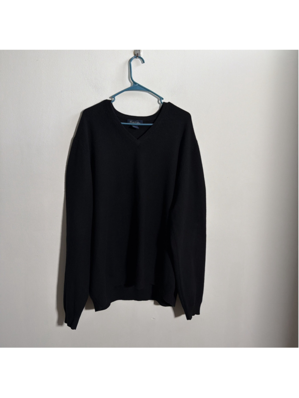 MEN’S BROOKS BROTHERS 100% CASHMERE 3 PLY SWEATER SIZE XXL BLACK V NECK